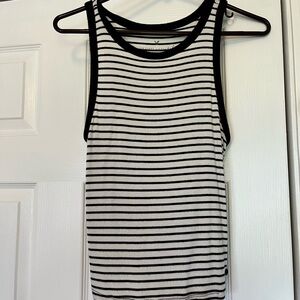 American Eagle Outfitters Navy and White Striped Tee